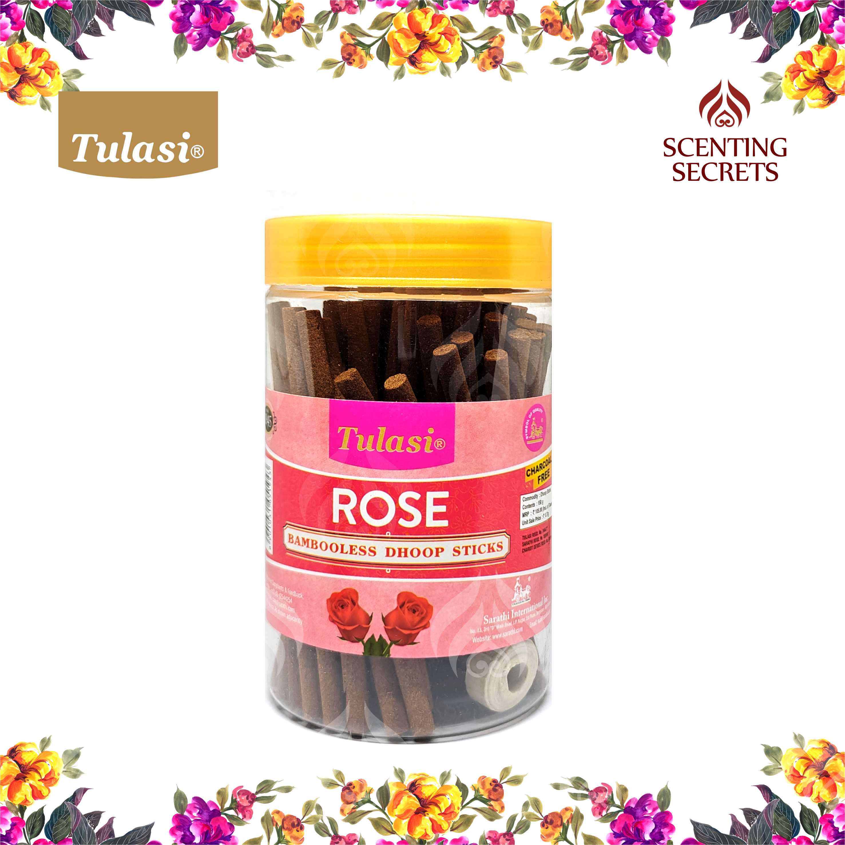 Rose bambooless Dhoop Sticks by Tulasi