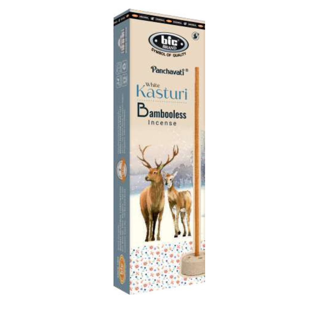 White Kasturi Bambooless Incense sticks by BIC Panchavati