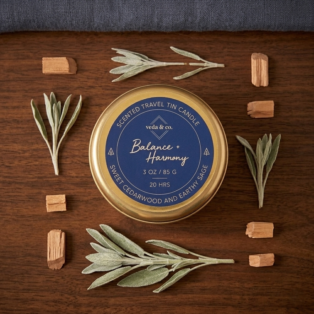 Balance + Harmony Aromatherapy candles from Veda & Co