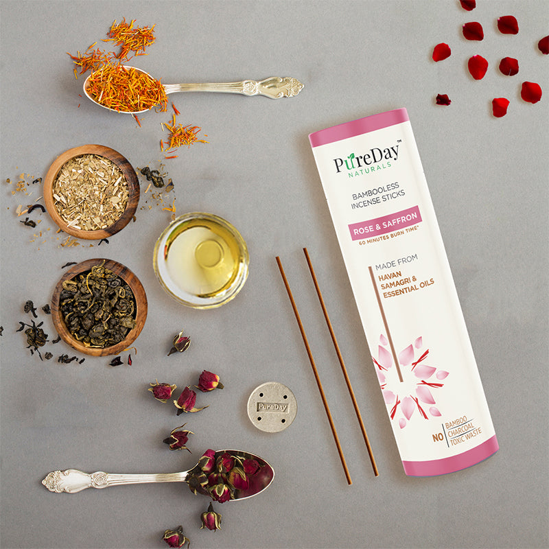 Rose & Saffron - Bambooless Incense Sticks from PureDay