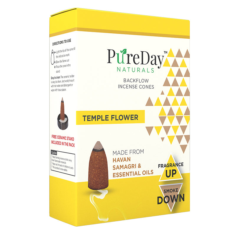 Temple Flower - Backflow Incense Cones by PureDay