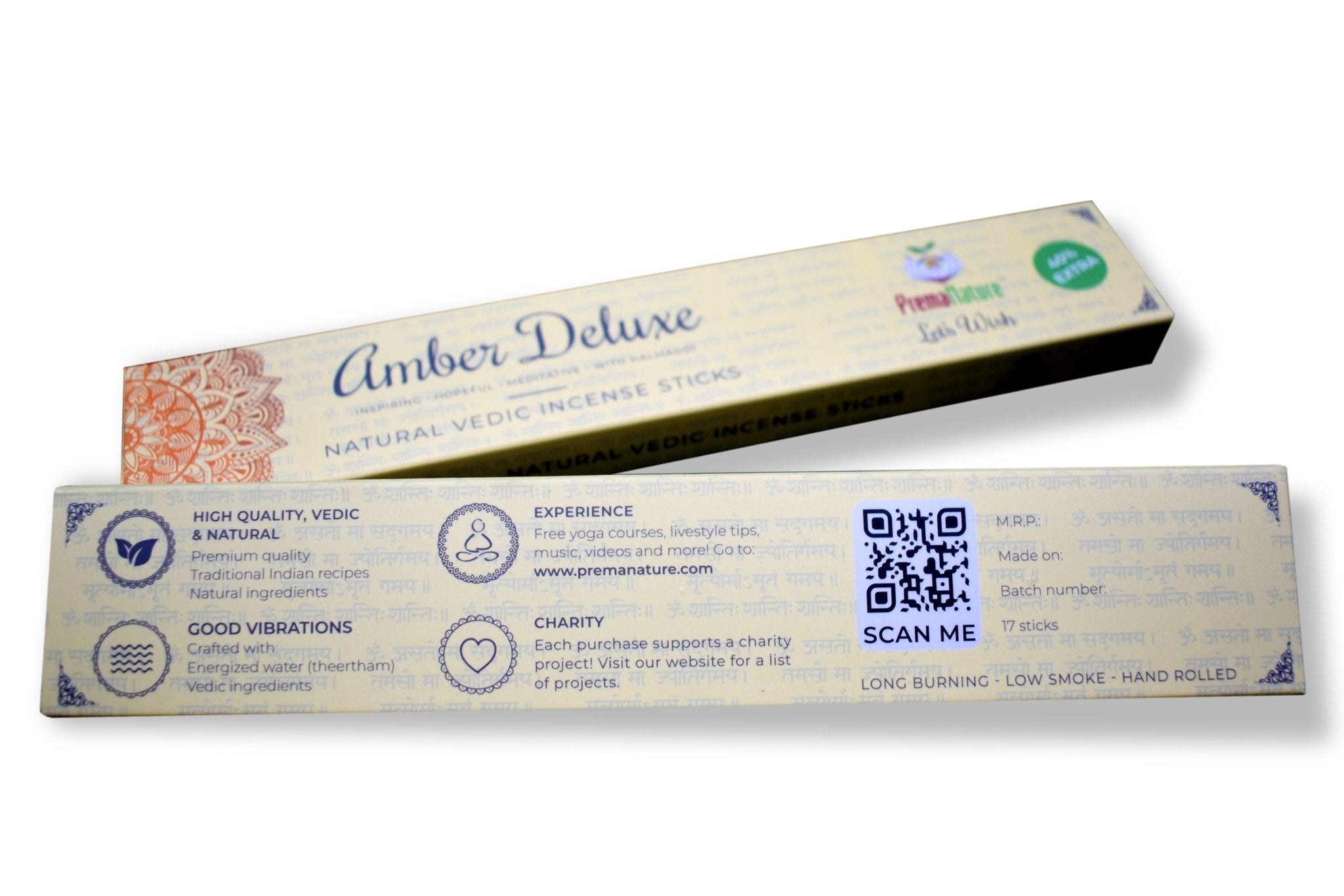 Amber deluxe - Incense sticks by Prema Nature - scentingsecrets